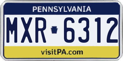 PA license plate MXR6312