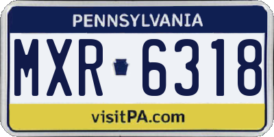 PA license plate MXR6318