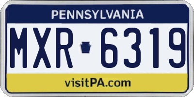 PA license plate MXR6319