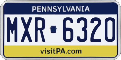 PA license plate MXR6320
