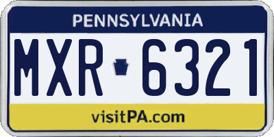 PA license plate MXR6321
