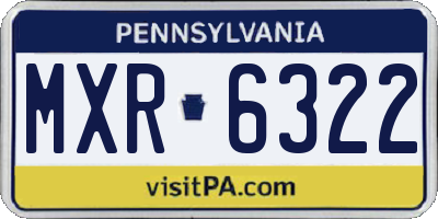 PA license plate MXR6322