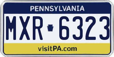 PA license plate MXR6323