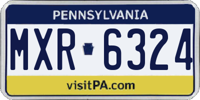 PA license plate MXR6324