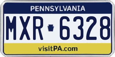 PA license plate MXR6328