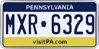 PA license plate MXR6329