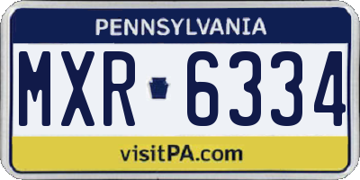 PA license plate MXR6334