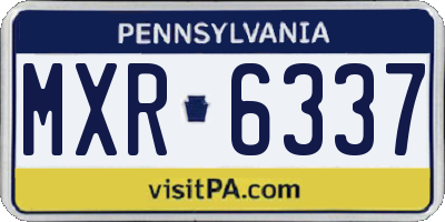 PA license plate MXR6337