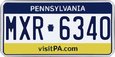 PA license plate MXR6340