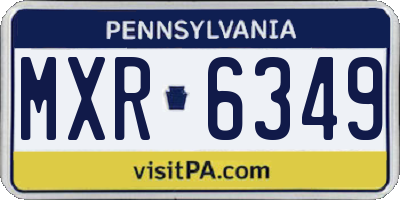 PA license plate MXR6349