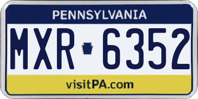 PA license plate MXR6352