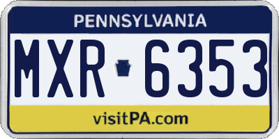 PA license plate MXR6353