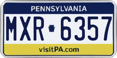 PA license plate MXR6357