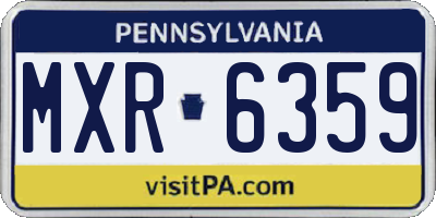 PA license plate MXR6359
