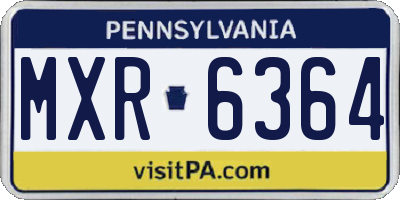PA license plate MXR6364