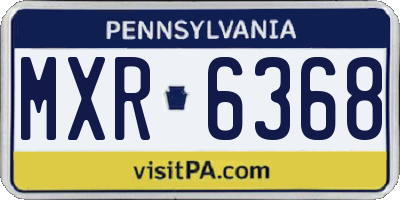 PA license plate MXR6368