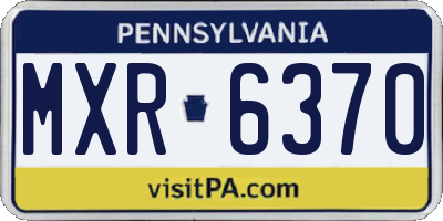 PA license plate MXR6370