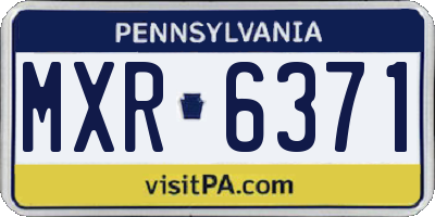 PA license plate MXR6371