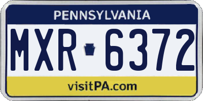 PA license plate MXR6372