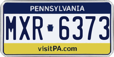 PA license plate MXR6373