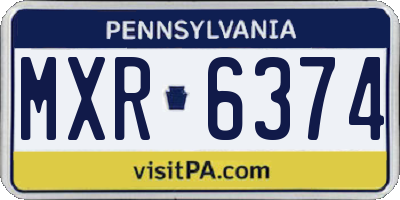 PA license plate MXR6374
