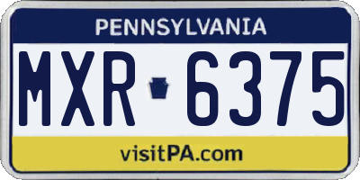 PA license plate MXR6375