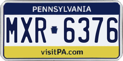 PA license plate MXR6376