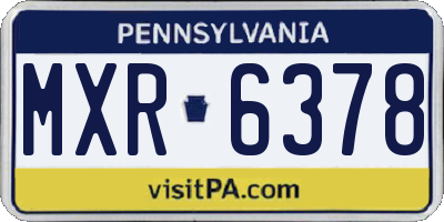 PA license plate MXR6378