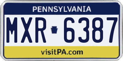 PA license plate MXR6387