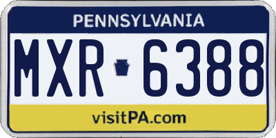 PA license plate MXR6388