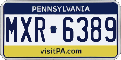 PA license plate MXR6389