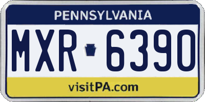 PA license plate MXR6390