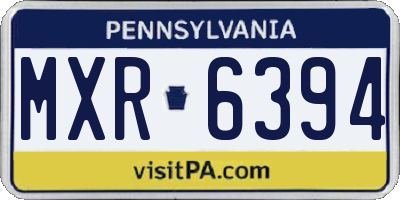 PA license plate MXR6394