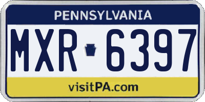 PA license plate MXR6397