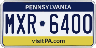 PA license plate MXR6400