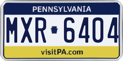 PA license plate MXR6404