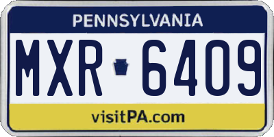 PA license plate MXR6409
