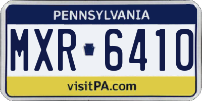 PA license plate MXR6410