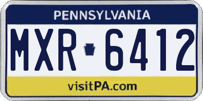 PA license plate MXR6412