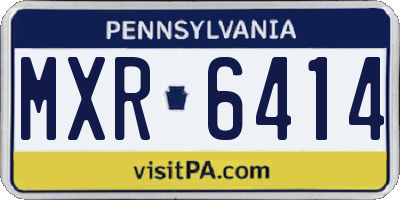 PA license plate MXR6414