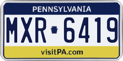 PA license plate MXR6419