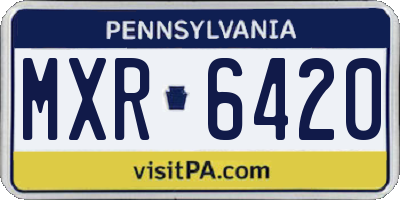 PA license plate MXR6420