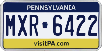 PA license plate MXR6422
