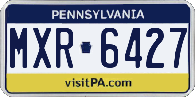 PA license plate MXR6427
