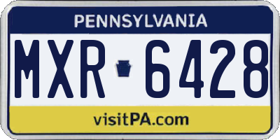 PA license plate MXR6428