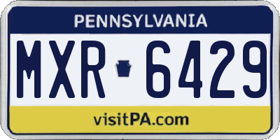 PA license plate MXR6429