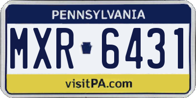 PA license plate MXR6431