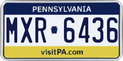PA license plate MXR6436
