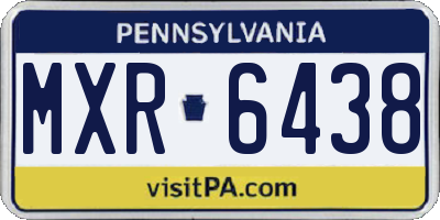 PA license plate MXR6438