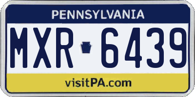 PA license plate MXR6439